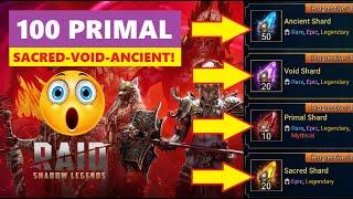 MYTHICAL TIME? 100 Primal Sacred Shard Pulls in RAID Shadow Legends!