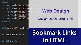 Bookmark links in HTML - Navigation Tutorial