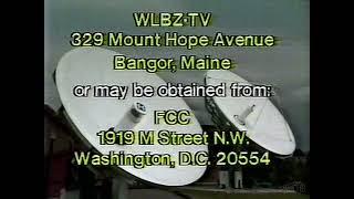 WLBZ TV License Renewal Notice Screen 1988