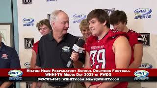 WHHI NEWS | Hilton Head Preparatory School Dolphins Football | Media Day 2023 | WHHITV