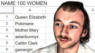 SANCHOVIES ATTEMPTS TO NAME 100 WOMEN