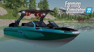 FS22 - MOTORBOAT TRANSPORT and SAILING on the lake - Car New Mod for Farming Simulator 2022 ROLEPLAY