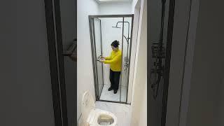 Indoor shower room door does not take up space design