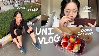 Uni Vlog:  productive days, work outs, healthy dorm food, trying new makeup look