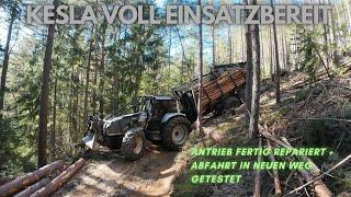 Heut seht Ihr was ich bei Valtra +Kesla noch repariere + 1. Test der Abfahrt in den neuen Weg