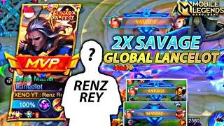 TOP GLOBAL LANCELOT SAVAGE!!  FASTHAND AGGRESSIVE SUPREME LANCELOT RENZ REY | MOBILE LEGENDS