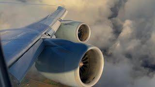 Boeing 747-8  Power !  Engine Sound / Take off from Frankfurt to Tokyo HND Lufthansa Business Class