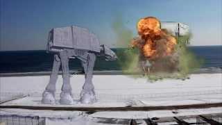 Star Wars At-At attack on Rockaway Beach