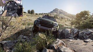 Realistic offroading in a Land Rover Defender - BeamNG.Drive | Thrustmaster TX