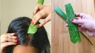 She rubs Aloevera on her Hair & turned Thin hair to Thick hair in 1 week - Aloevera for Hair Growth