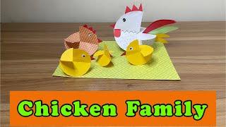 Cute chicken Family Craft | DIY | Paper craft | 5 minute crafts | Art and crafts | Easy for Kids