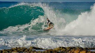 Surfing On AGAVE WOOD Surfboard