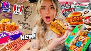 Eating the NEWEST FAST FOOD ITEMS for 24 HOURS!!