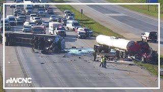 Serious crash shuts down I-485 in Charlotte, 1 person airlifted