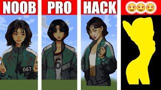 Squid Game Girl 067 NOOB vs PRO vs HACKER MINECRAFT Pixel Art  イカゲーム マインクラフト  오징어 게임