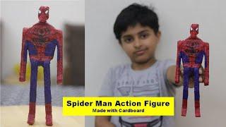 I made Spiderman Action Figure with Cardboard | Simple DIY Spider Man Toy Cardboard Craft in Hindi