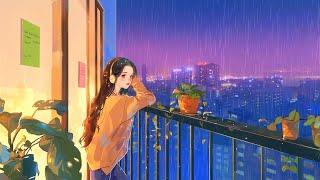 Late Night Vibes  Study music ~ study/ relax / rain sounds / stress relief ~ Chill Piano music #6