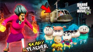 Franklin and Shinchan Fight With Scary Teacher Yoga Class For Save Avengers in GTA V | TAMIL