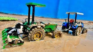 Mud Prepare for Rice  Farming | John Deere 5405 | New Holland 3630 | 4WD Die Cast Model |