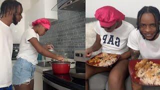 Fabbi and Jaydenn Learn to Cook Rice and Peas with Fry Chicken for Sunday Dinner