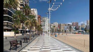 Benidorm walking tour of Calle Gerona and the Levante Beach area, Costa Blanca 03-08-20 