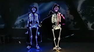 Fantastic LED light up human skeleton costume for halloween party 2021