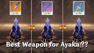 Ayaka !! 3 STAR vs 4 STAR vs 5 STAR !! Ayaka Weapon comparison [ Genshin Impact ]