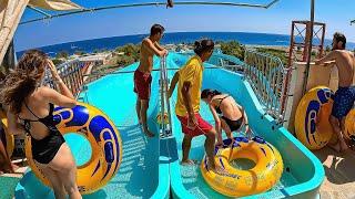 Funny Blue Giant Waterslide at DoluSu Water Park ( Daima Biz Hotel Antalya, Turkey)