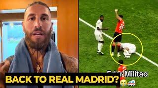 Sergio Ramos reaction on Éder Militão injury against Osasuna | Real Madrid News