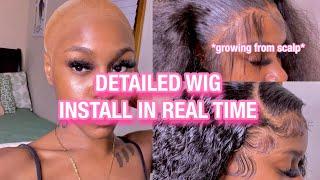 In Depth Jerry Curly Lace Frontal Wig install For BEGINNERS in REAL TIME! | Hurela Hair