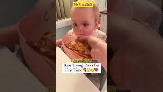 When the baby eat Pizza for the first time! #foryou #funny #funnyvideo #viral #mrbeast