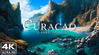 FLYING OVER Curacao (4K UHD) Amazing Beautiful Nature Scenery & Relaxing Music, 4K Video HD