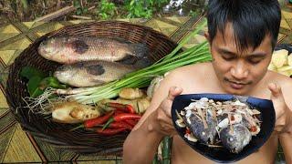 Climbing Perch Fish Steaming With Soy Sauce Cooking In Rainforest