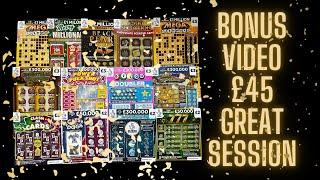  BONUS VIDEO WITH £45 ALLWYN SCRATCH CARDS  scratch off tickets in the uk 