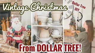 CHRISTMAS Dollar Tree Shop With Me & Haul | Finding Vintage Style Christmas At Dollar Tree & A DIY 