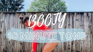 10 MINUTE TONE: BOOTY Real Time Workout (no equipment, follow along)