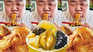 【大胃王挑戰】挑戰帶粉絲吃西安高級飯店！佛跳牆滿滿鮑魚一口爆汁，黃金葫蘆雞直接抱著啃太爽了｜Noodle Food Challenge【櫻木花胖】
