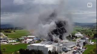 Großbrand bei Lebensmittelbetrieb Adler in Bonndorf