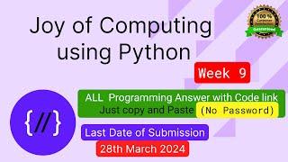 NPTEL The Joy of Computing using python week 9 all 3 programming assignment answer with link of code