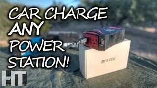 How To CAR CHARGE Solar Generators From 12 Volt Vehicles! BESTEK 300w Pure Sine Inverter Review