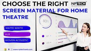 Best Screen Materials for your Home Theatre from Nptech! #projectorscreen #screenmaterial #hd