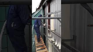 Напыление ППУ на профлист.