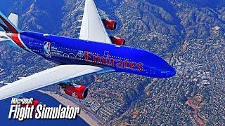 Flight Simulator 2020: RTX™ 4070 Ti Super + FlyByWire A380X | Landing at Los Angeles Airport