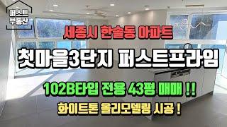 세종시아파트매매 대형평수!화이트톤 올리모델링 시공!!한솔동 첫마을3단지 102B타입 43평(세대내부영상)