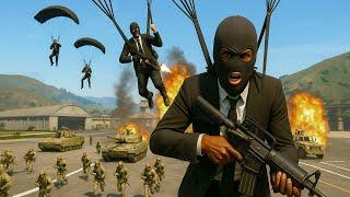 THE PERFECT MILITARY BASE HEIST IN GTA 5! (parachuting in, stealing tanks, escaping clean)
