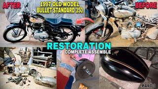 Old Model Bullet Restoration In Mayapuri || 1997 Old Model Bullet Assemble And Old Ci Engine Start