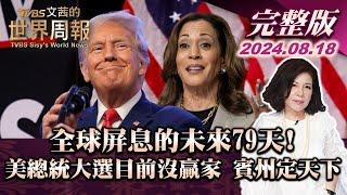 全球屏息的未來79天! 美國總統大選目前沒贏家 賓州定天下 【完整版上集20240818】TVBS文茜的世界周報 20240818