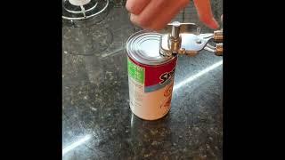 Rosle Stainless Steel Can Opener Demonstration (“safety” can opener)