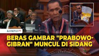 Momen Saksi Tunjukkan Karung Beras Bergambar Prabowo-Gibran di Sidang MK