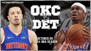 Detroit Pistons vs Oklahoma City Thunder Full Game Highlights | Oct 30 | 2024 NBA Season